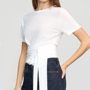 Modern Citizen Jude Cropped Tie-Front Top